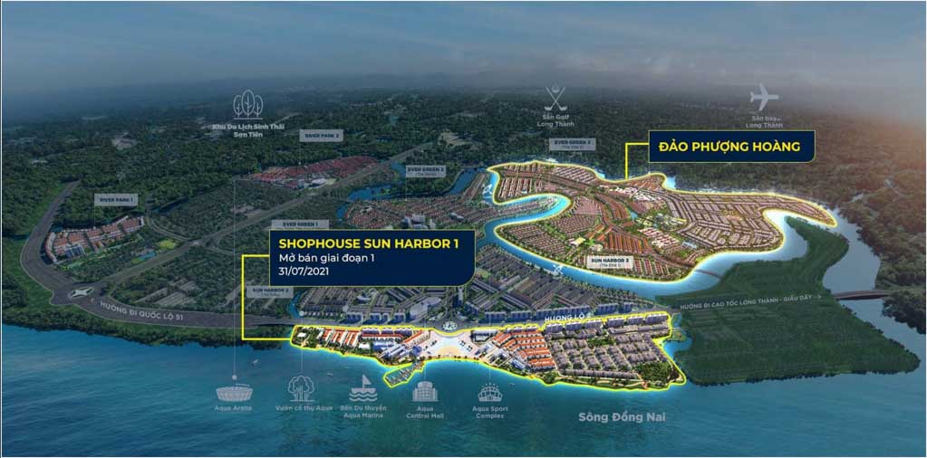 Các phân khu tại dự án Aqua City