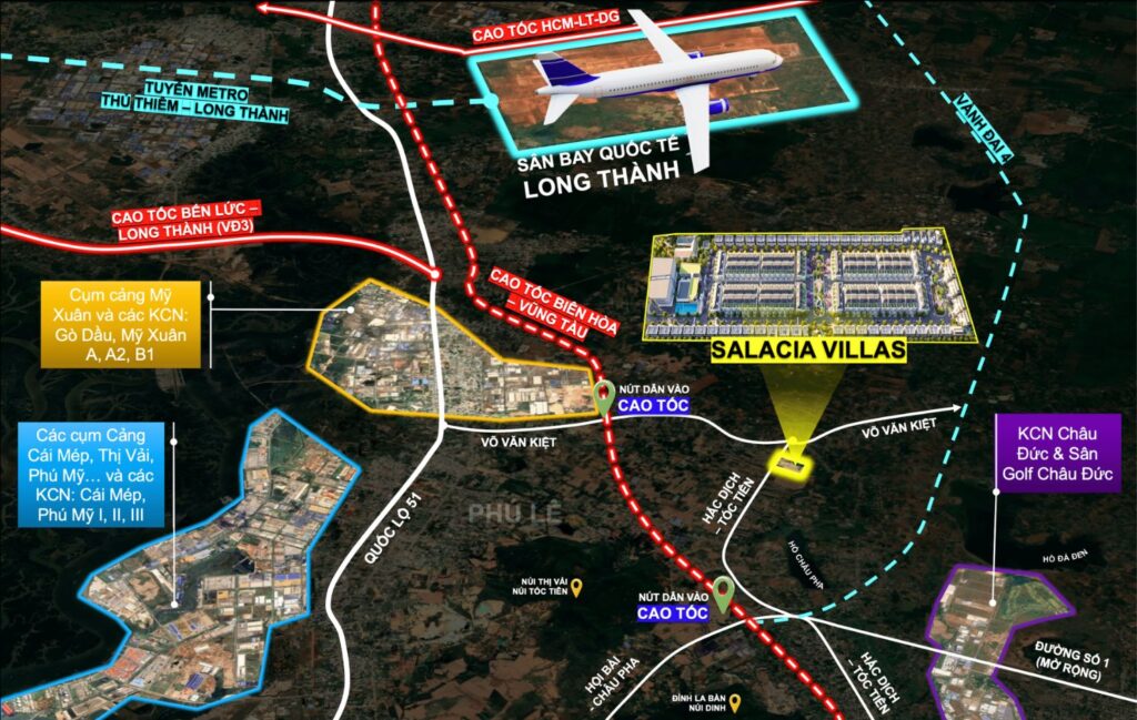 Bản đồ vị trí dự án Salacia Villas Phú Mỹ