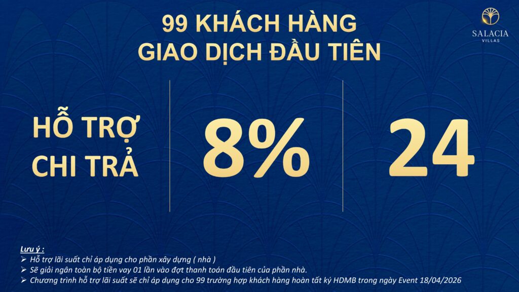 Chính sách vay ngân hàng dự án Salacia Villas