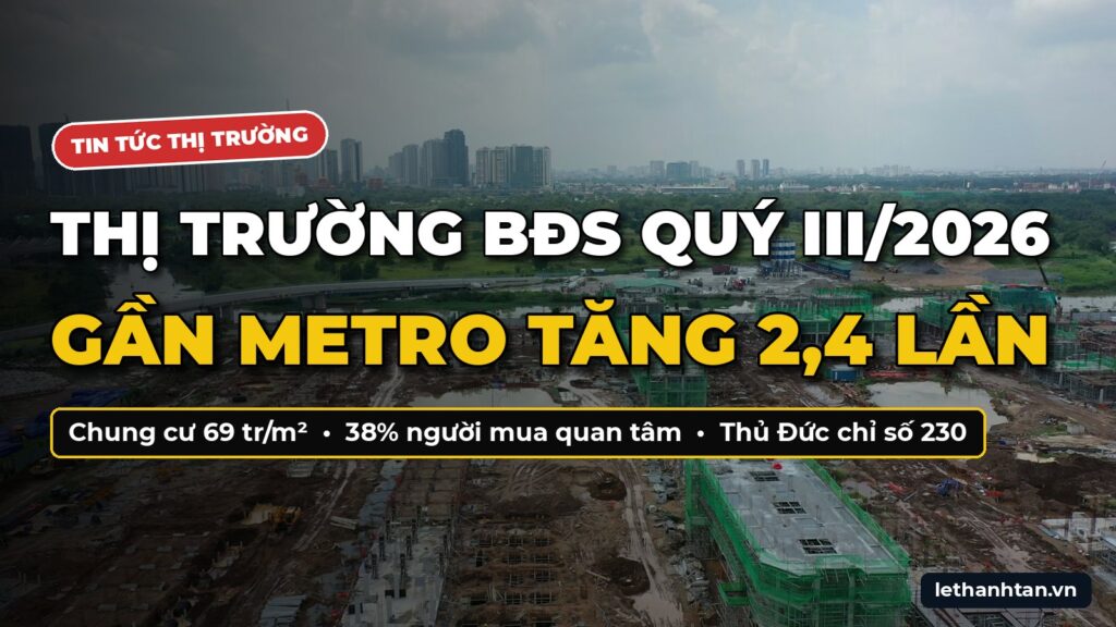 Thị trường bđs quý iii/2026 – gần metro tăng 2,4 lần