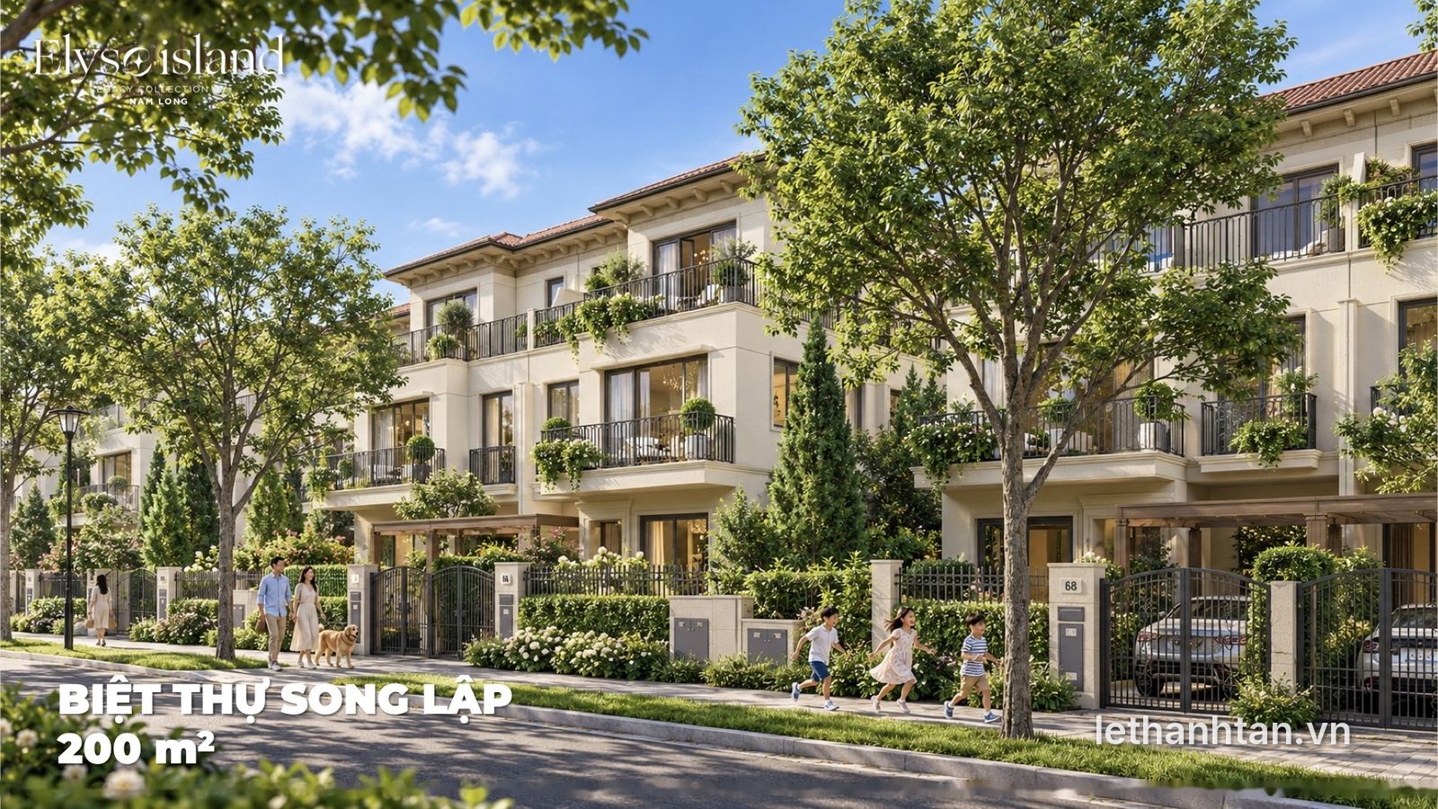 Biệt thự song lập 200 m2 Elyse Island phong cách Nam Âu