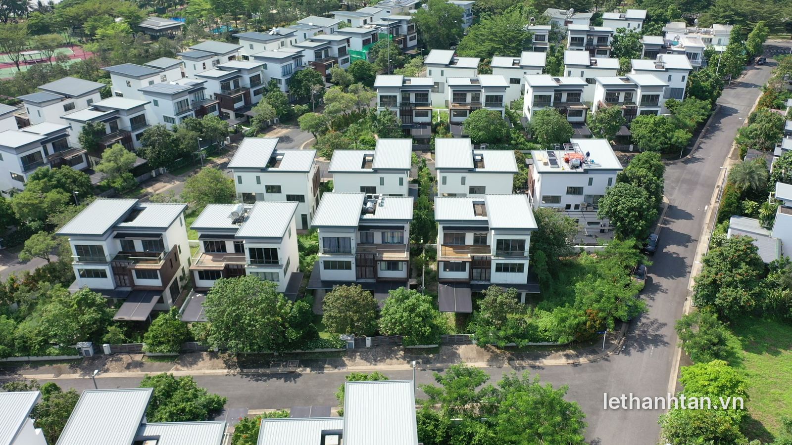 Biệt thự Zone 5 Garden Villa Swanbay nhìn từ flycam