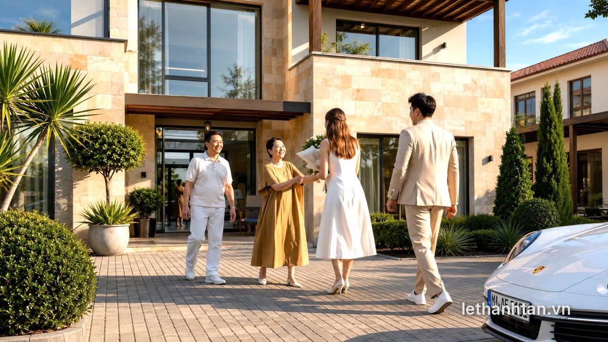 Gia đình đón khách tại biệt thự Elyse Island
