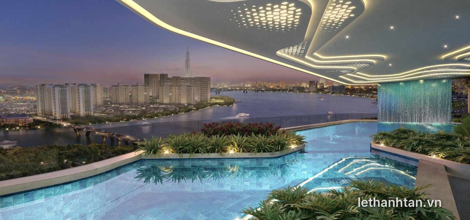 Hồ bơi Sky Pool tầng 20 tháp T2 Suro Collection Saigon