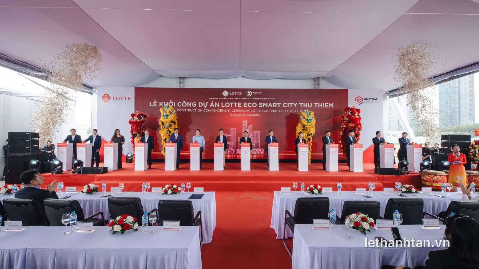 Nghi thức bấm nút khởi công dự án Lotte Eco Smart City Thủ Thiêm ngày 23/10/2026