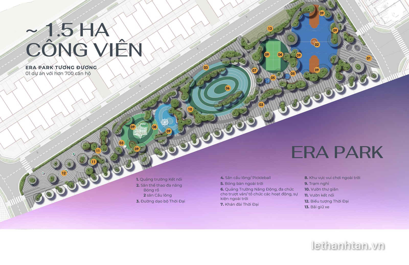 Mặt bằng công viên Era Park One Era
