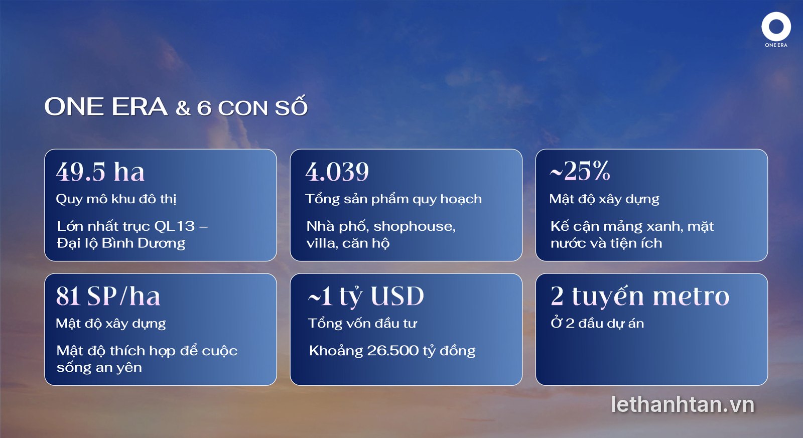 One Era - 6 con số về quy mô dự án