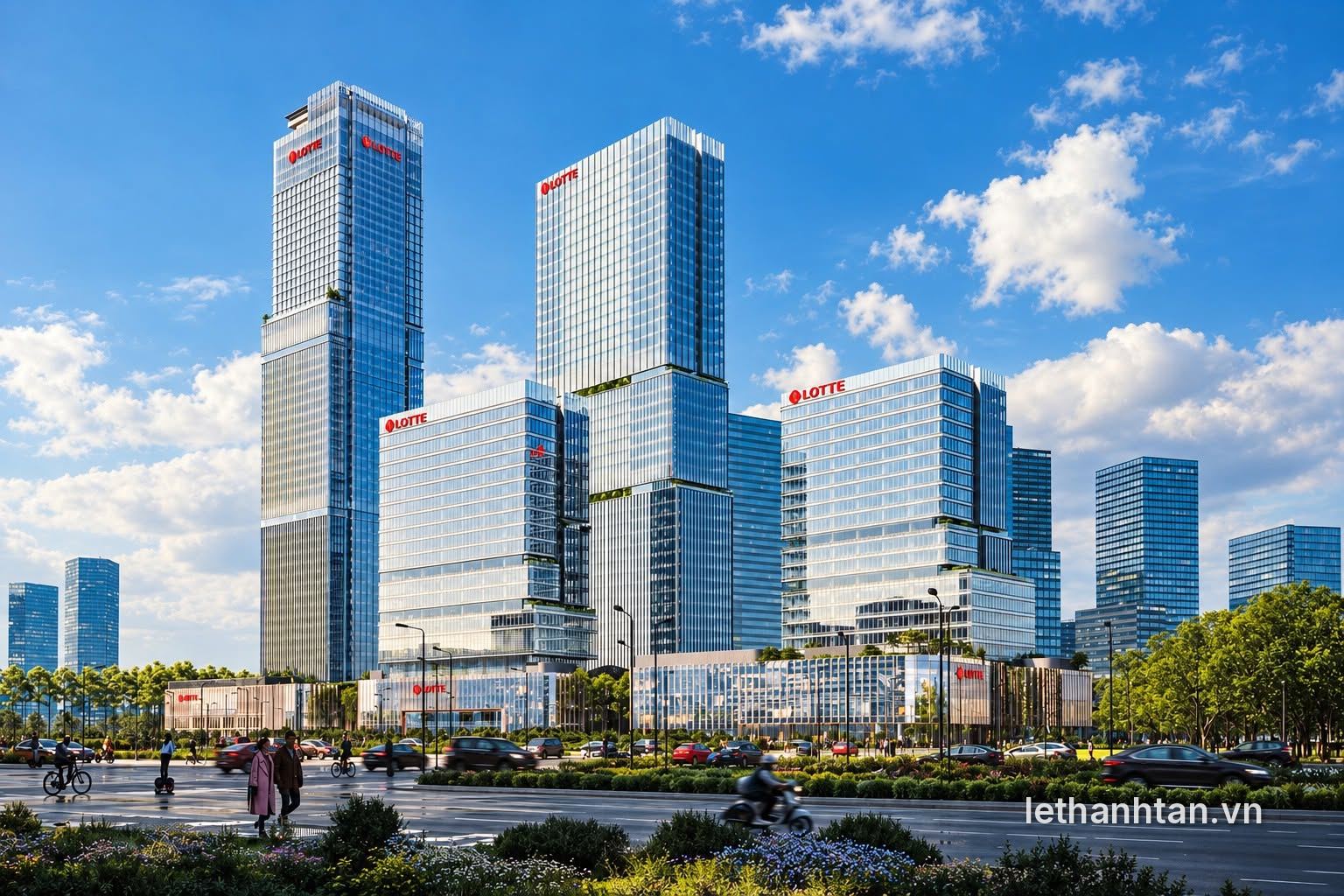 Phối cảnh cụm tháp văn phòng hạng A Lotte Eco Smart City