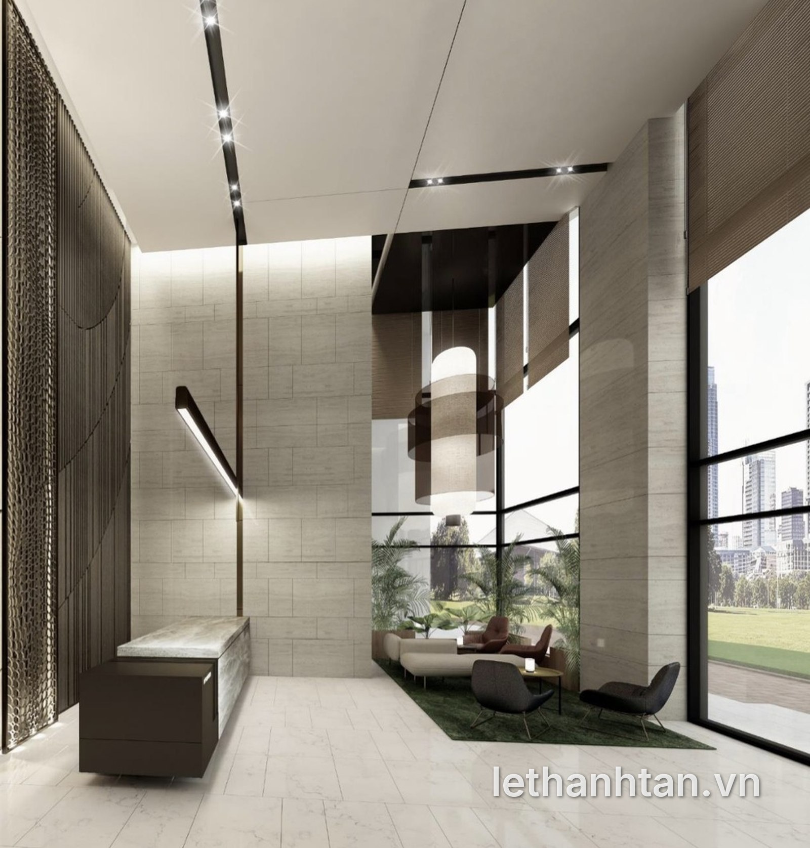 Sảnh lobby thông tầng Suro Collection Saigon