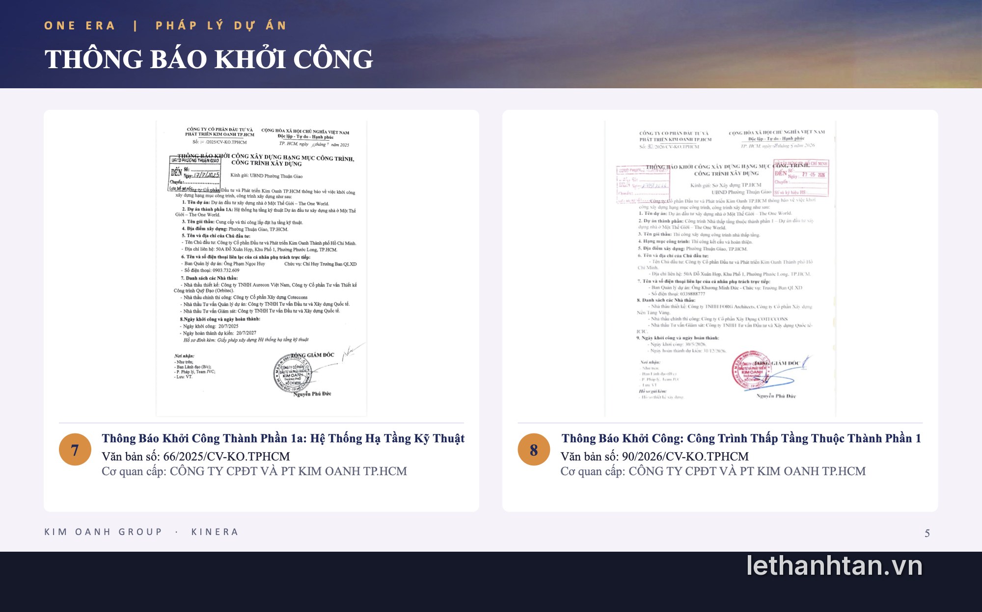 Thông báo khởi công hạ tầng và nhà thấp tầng One Era