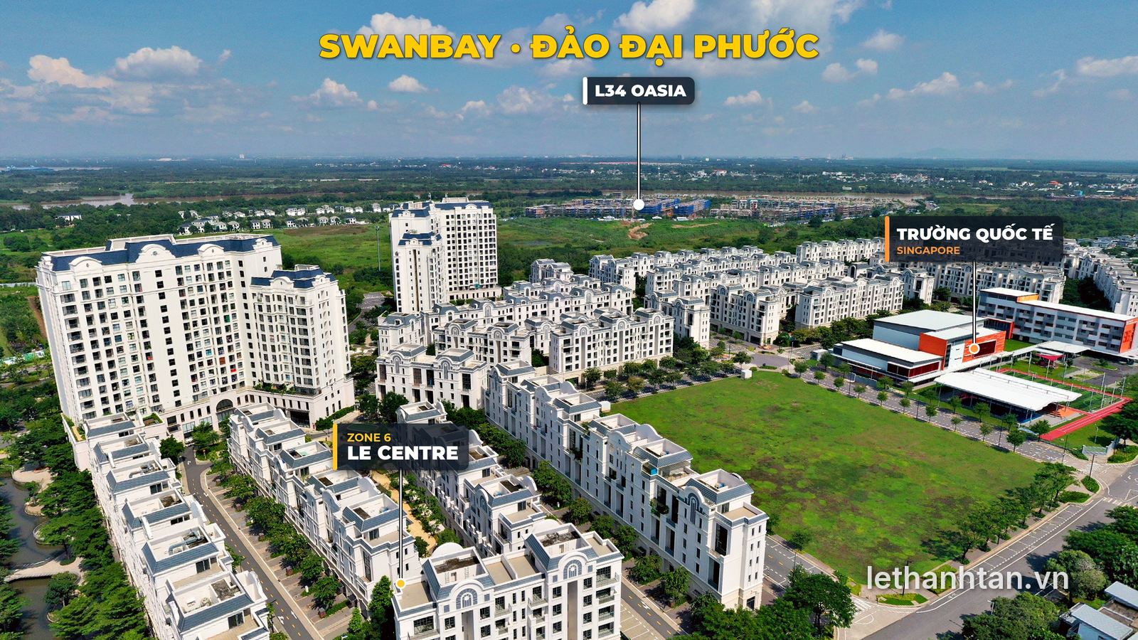 Zone 6 Le Centre Swanbay với căn hộ, shophouse và trường quốc tế